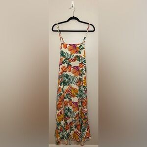 Paper Heart Open Back Floral Maxi Dress, Multicolor, Size S, EUC